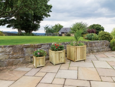 NEW HOLYWELL PLANTER LARGE WOODEN PRESSURE TREATED (0.6 x 0.6 x 0.64m)