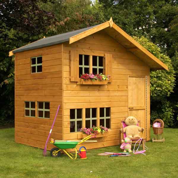 2 story wooden playhouse