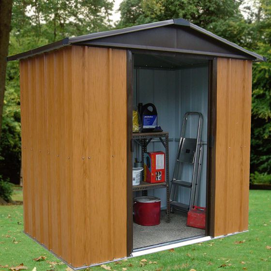 6x5 METAL GARDEN SHEDS YARDMASTER 6ft x 5ft APEX WOOD 